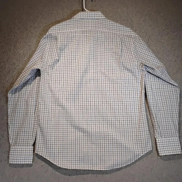 Van Heusen Men's White &  Blue Plaid Easy Care Dress Shirt Neck 42 Sleeve 90 - Picture 10 of 10